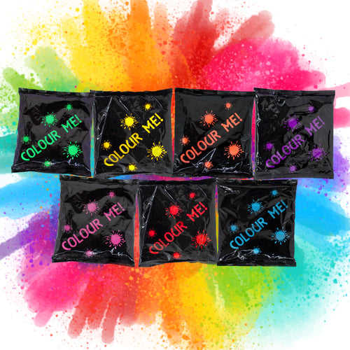 Colour Powder / Holi Powder 3.5kg Rainbow Warrior Pack (7 individual 500g bags) missing stock will be replaced with 100g bags